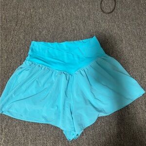 Women's Turquoise Flowing Skorts